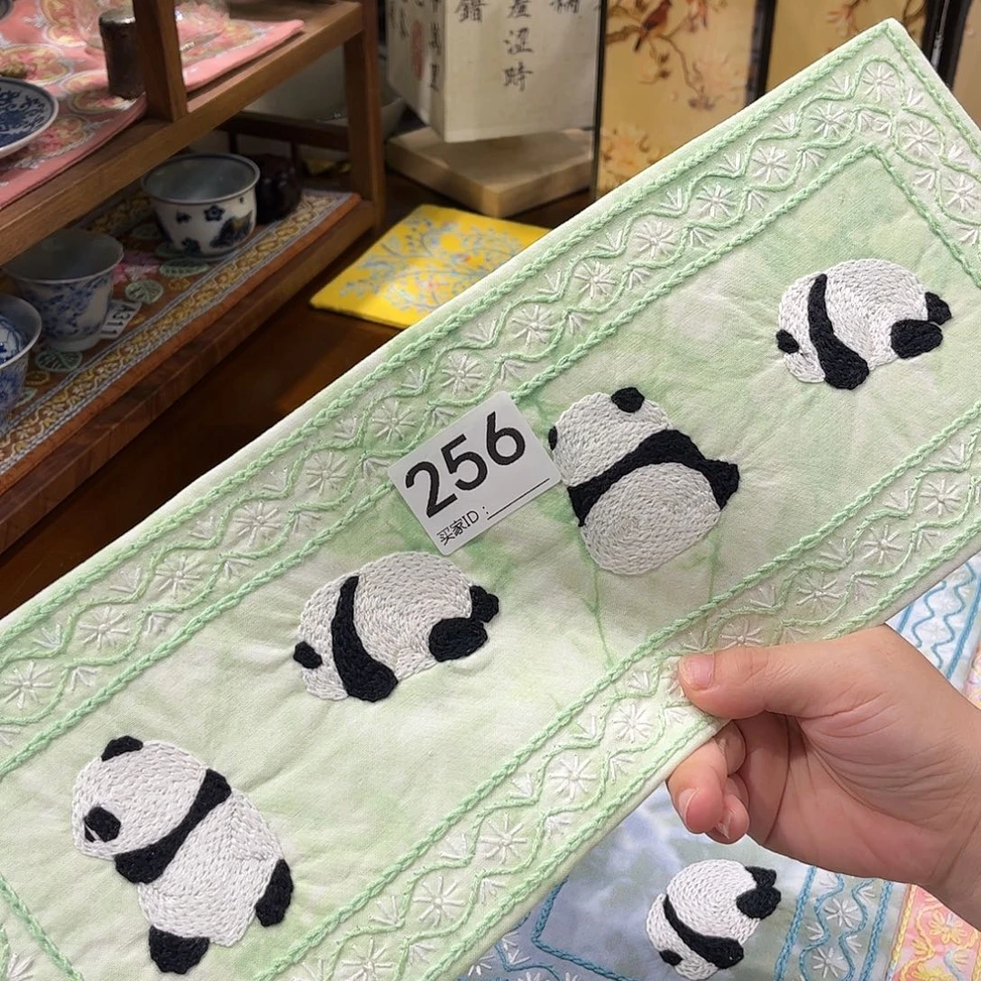 张***。刺子绣茶席美美价
