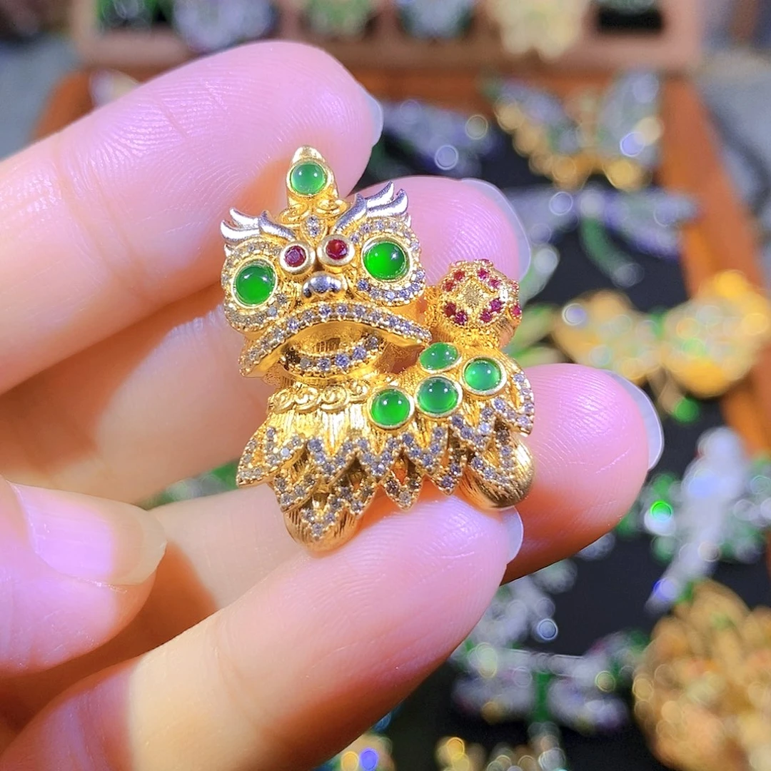 吊坠(不含链)银S925镶嵌翡翠