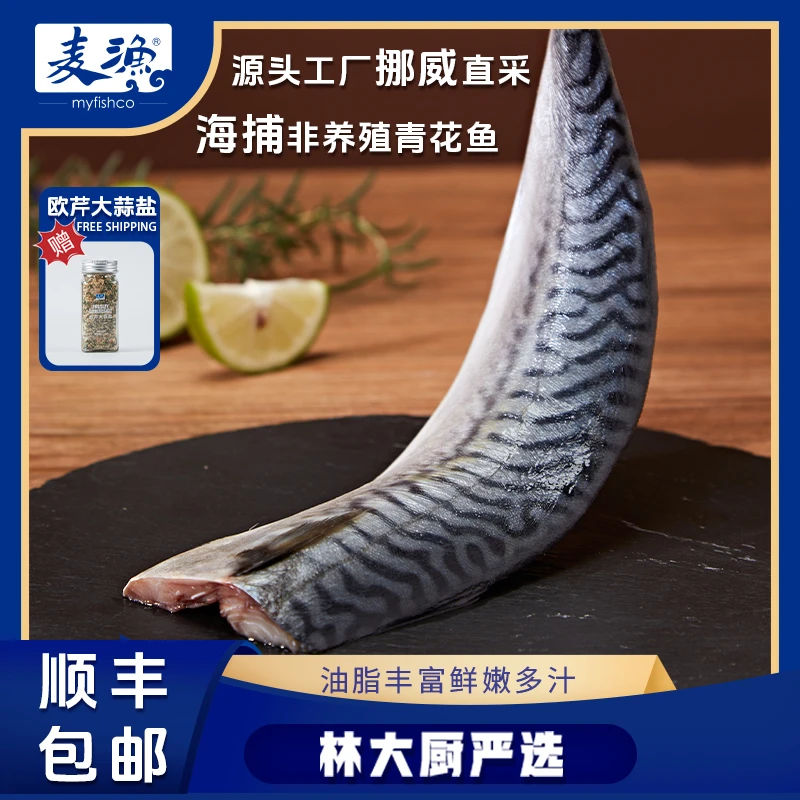 麦渔【新疆可发】挪威进口鲭鱼240g*3包青花鱼香煎新鲜整条鲜切