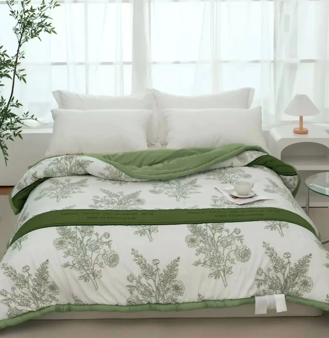 [免费15天试睡]2025新款绿韵眠境轻奢印花夏凉被空调防蹬