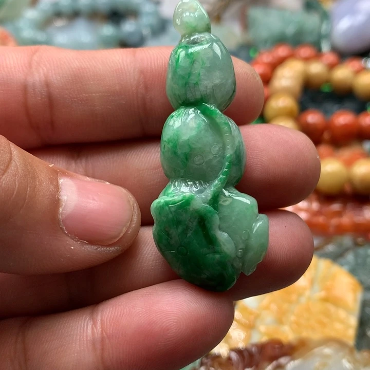 翡翠项链未镶嵌保真天然a货翡翠