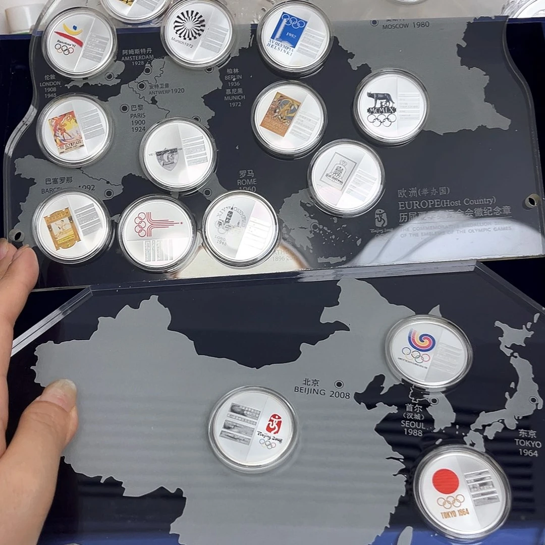 纯银历届夏季奥运会会徽银章18枚大全套
