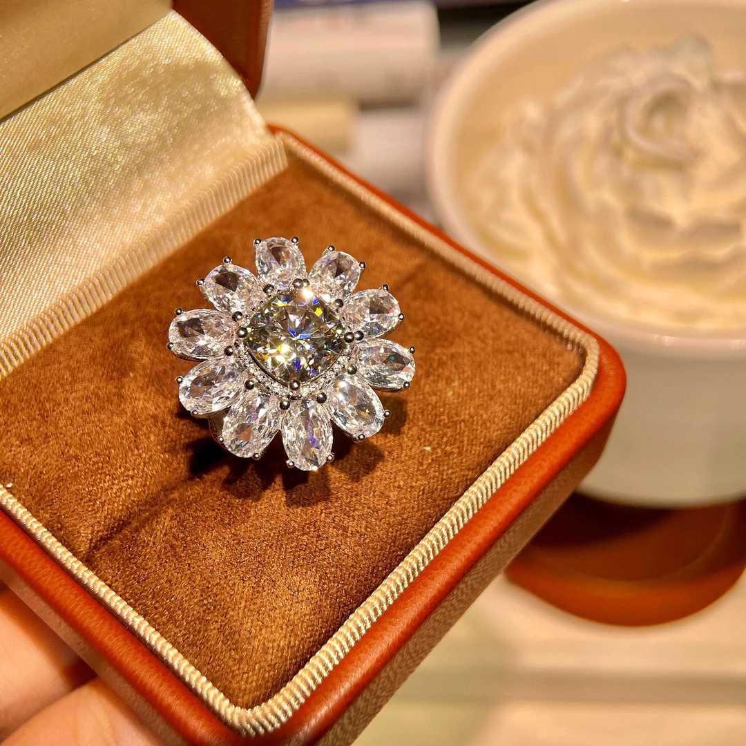 925银莫桑石戒指 悦己 I'm ok . LA 925银 向阳 MSR.433o5#-11