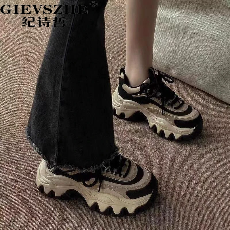 纪诗哲厚底老爹鞋女夏季新款软底时尚潮流百复古女款透气厚底老爹