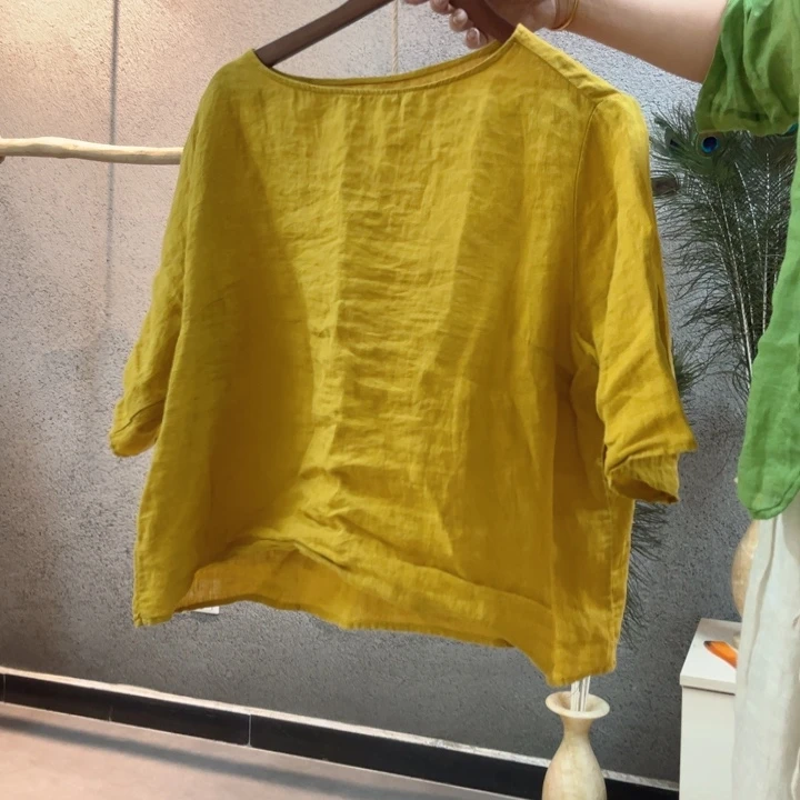 亚麻高级定制小衫