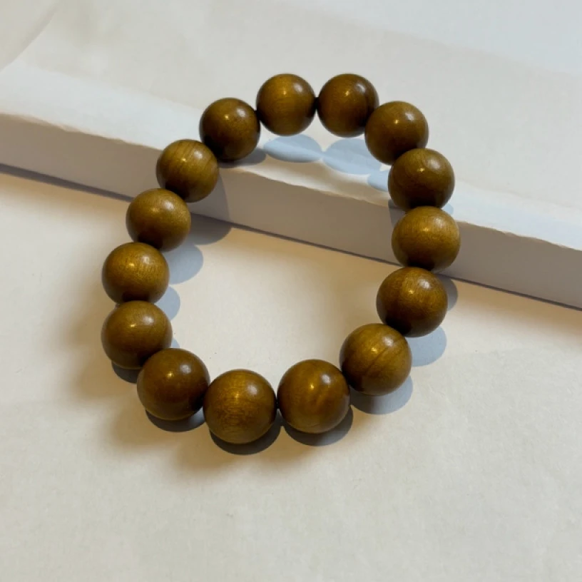 11179 金丝楠木圆珠手串15mm