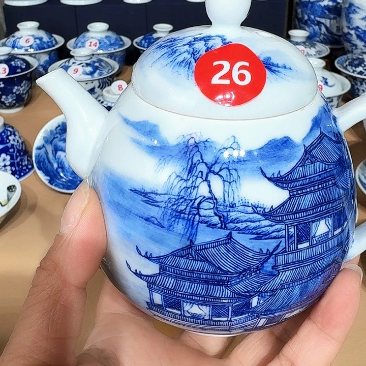 叮*泉景德镇纯手工手绘壶