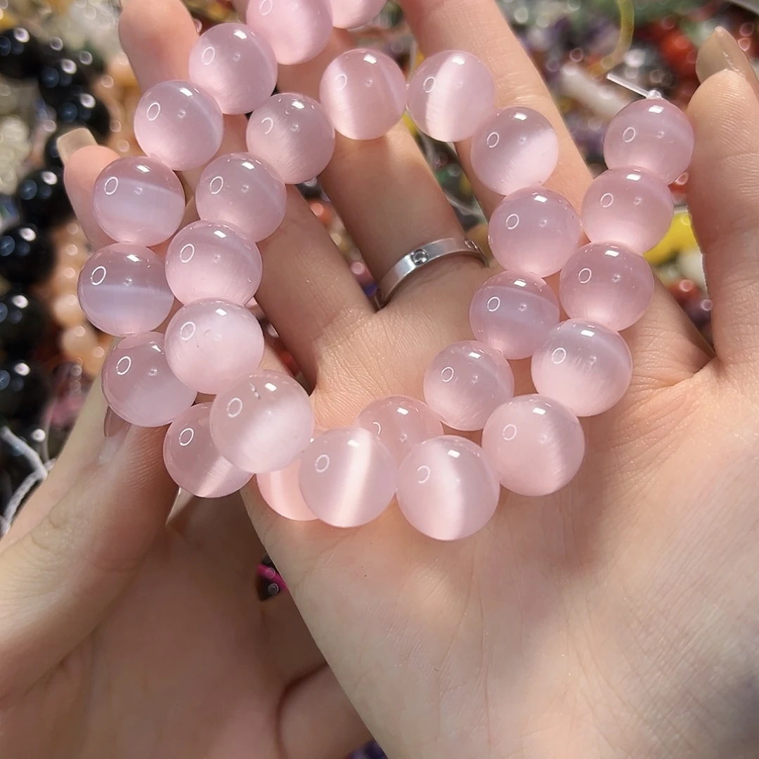 玛瑙/玉髓未镶嵌珠宝半成品粉猫卡13➕一条
