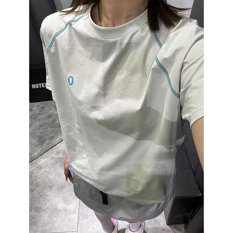 哈苏线拼接速干短袖男夏季户外机能透气凉感T恤美式骑行运动半袖