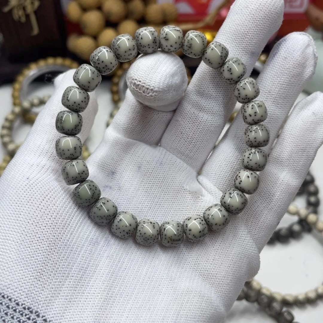 星月菩提手串寻**…9mm灰冰侧留白
