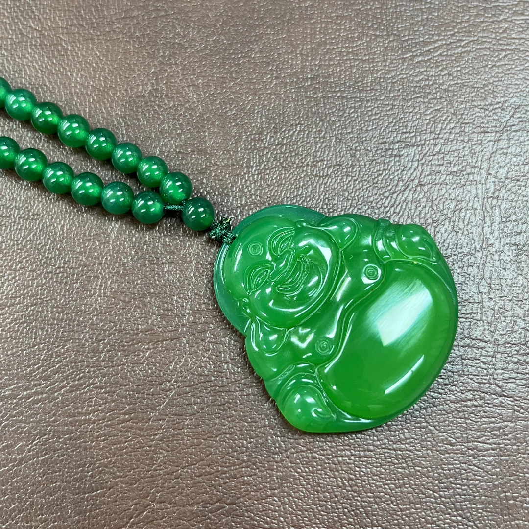 （七七甄选）时尚大气女款玉髓佛公吊坠（赠链）Q130