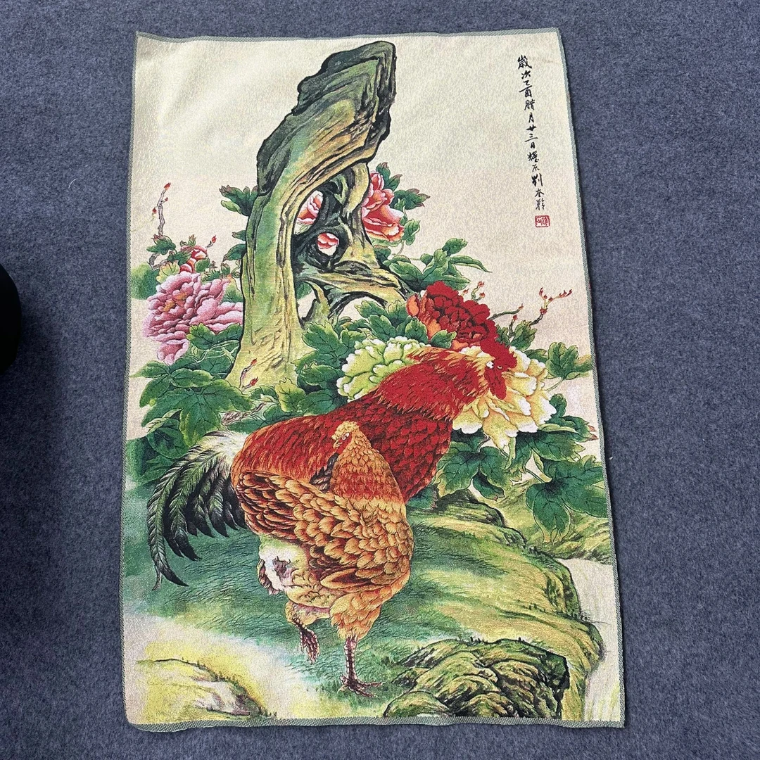 刺绣-鸡60*90cm动物作品