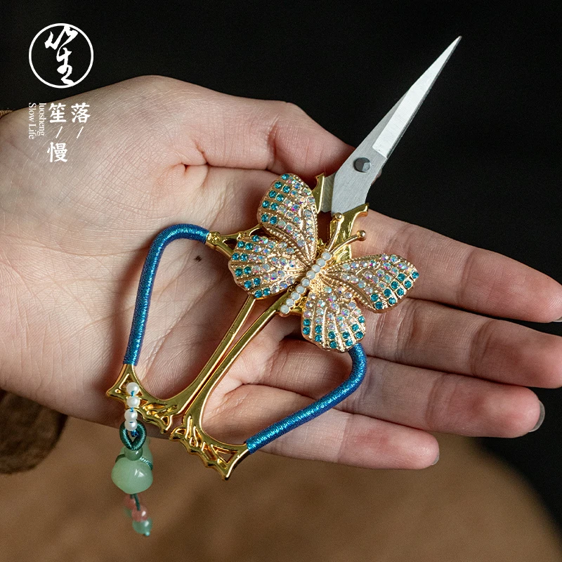 落笙不锈钢小茶剪刀高端复古禅意风泡茶叶包袋剪茶艺专用茶具配件