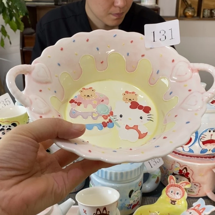 瓷片景德镇釉下彩手绘