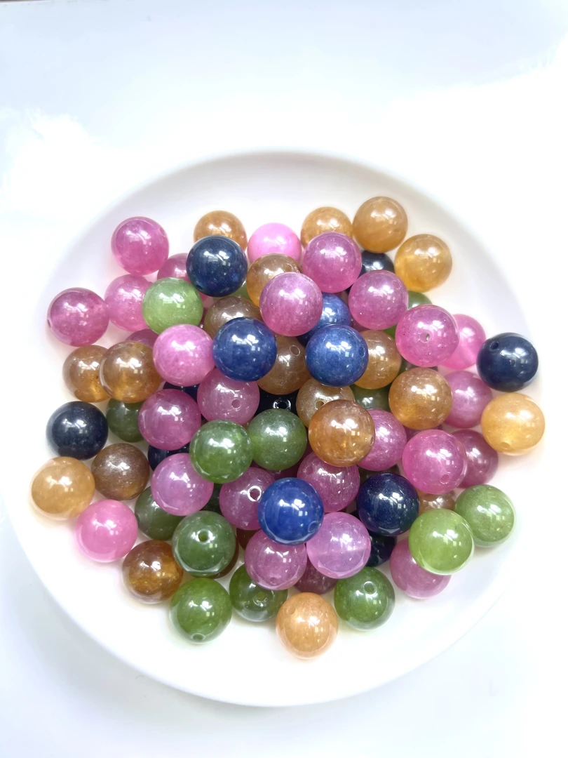 天然珠宝玉石 天然碧玺散珠Y931  10MM 25颗（赠弹力绳）