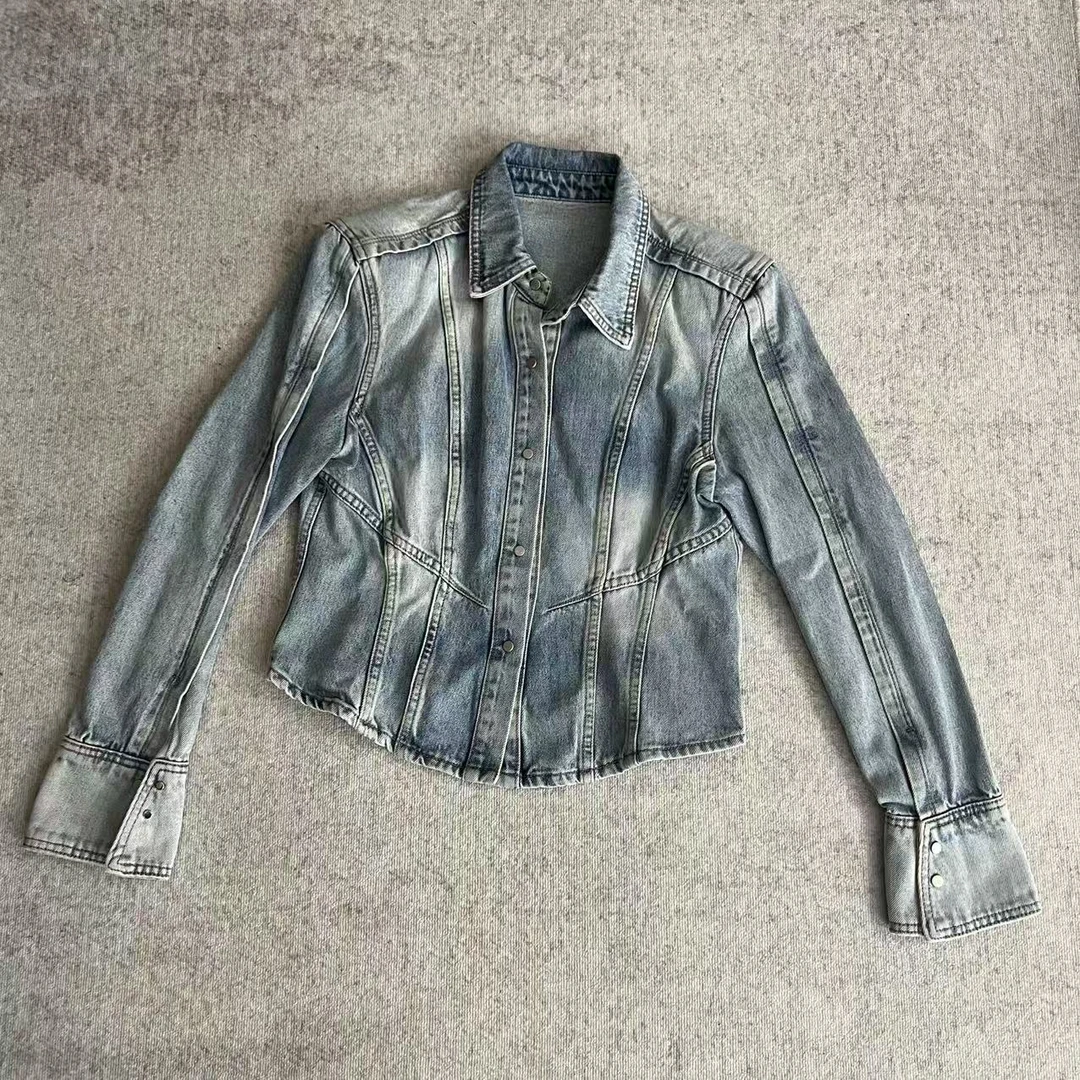 【南油徐哥】复古风长袖时尚百搭做旧水洗牛仔外套676