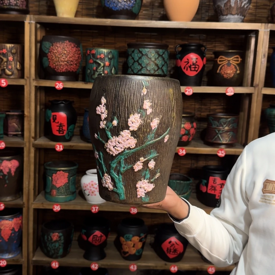 26*19 带孔高端浮雕花盆炸炸炸