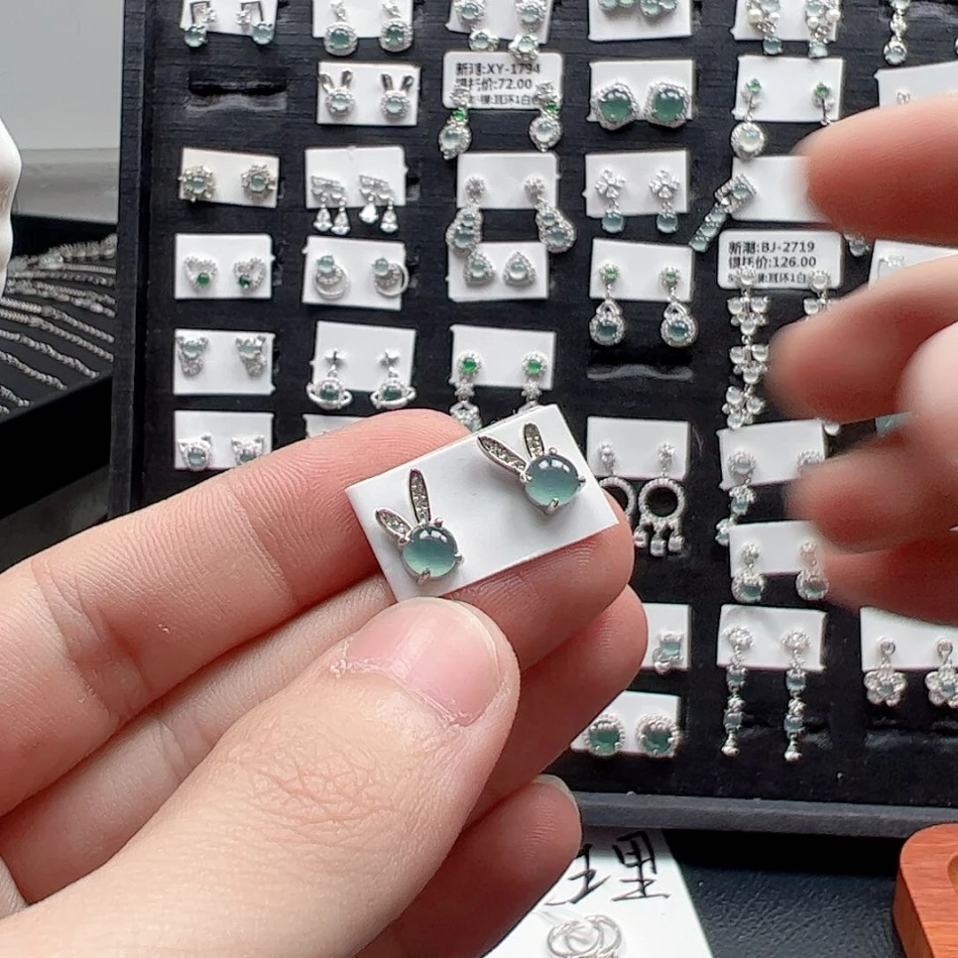 翡翠手链银S925镶嵌你****听天然翡翠