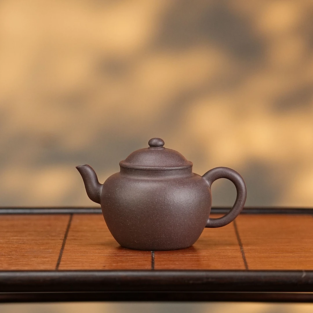 甄宝阁推荐 非池古式 明清摹古紫泥 170cc 全手工制作宜兴紫砂壶