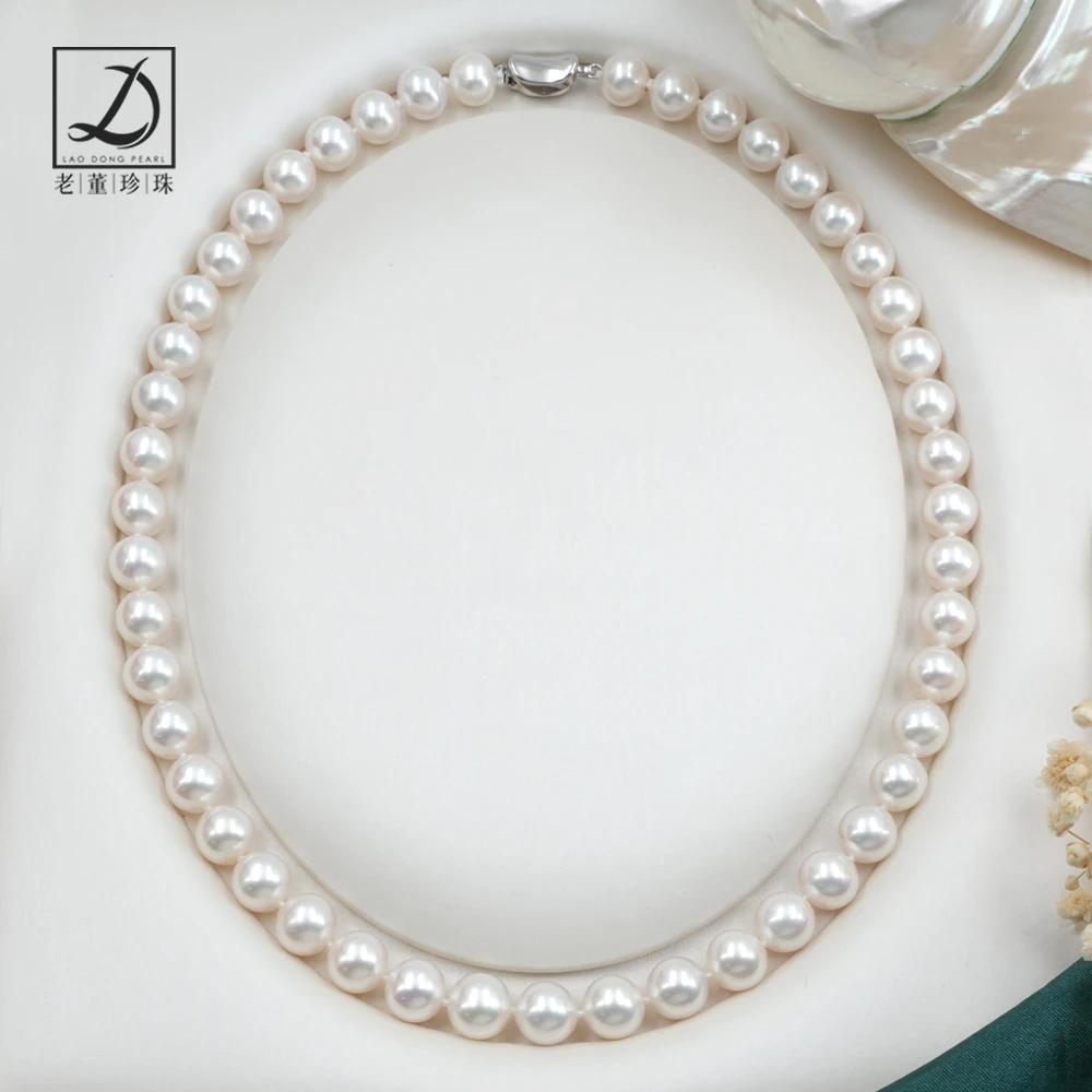 天姝｜ 5AT选级丨淡水无核8.5-9.5mmS925银 正圆微瑕珍珠项链