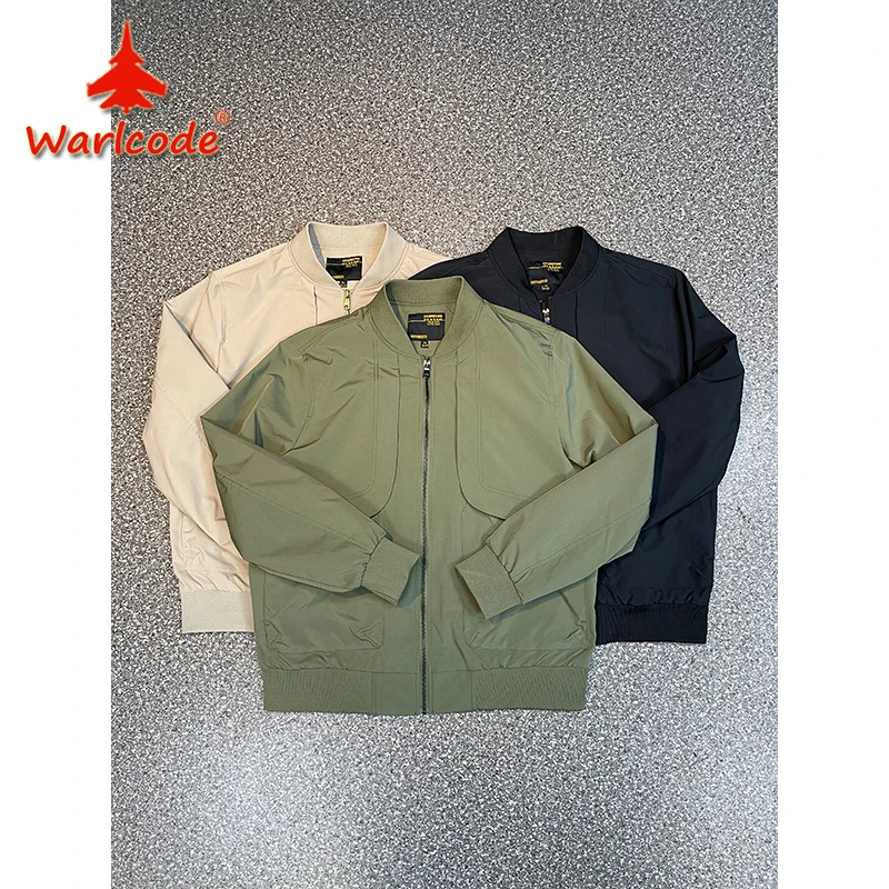 春季男士美式休闲飞行员夹克男式防风外套春秋梭织棒球领男装上衣