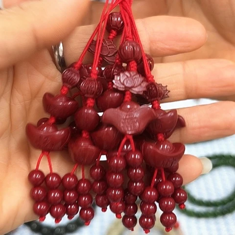 天然辰砂挂件朱砂