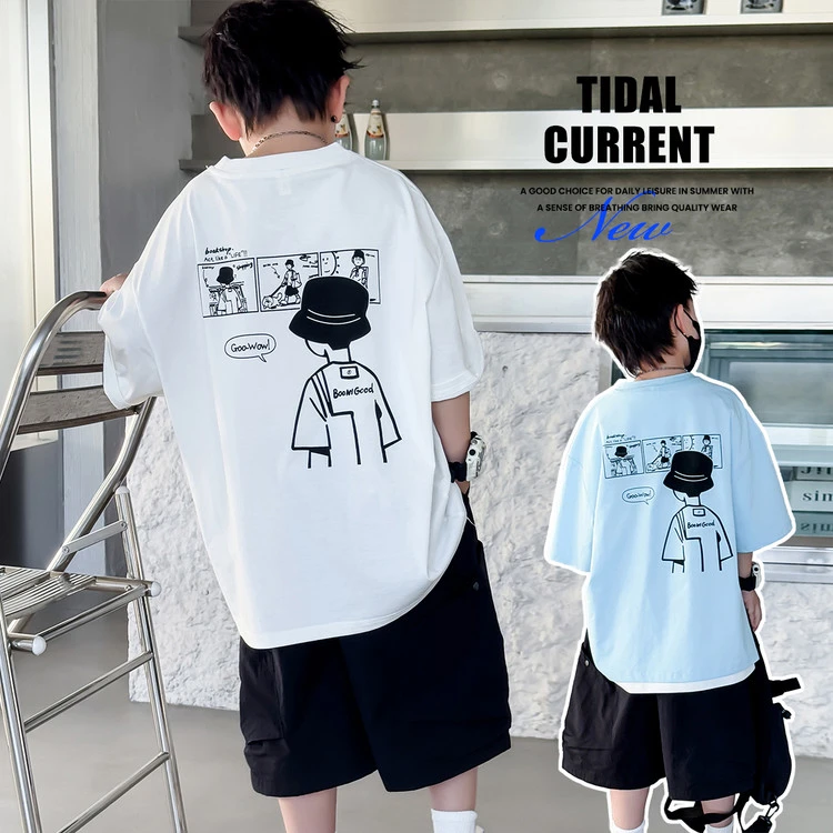 【100%纯棉】男童短袖t恤2025新款上衣夏季纯棉中大童夏款男孩半袖