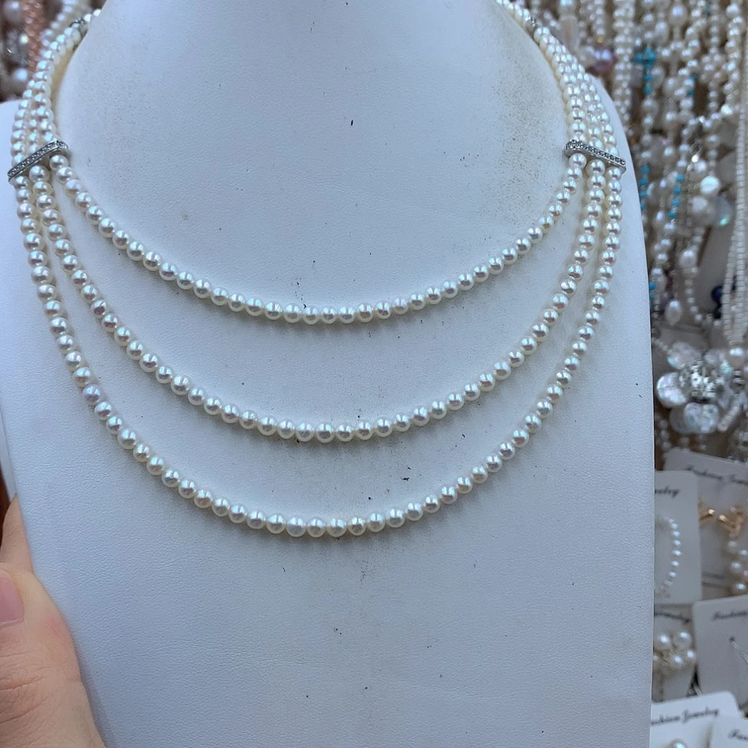 ****酸淡水珍珠耳饰银S925镶嵌