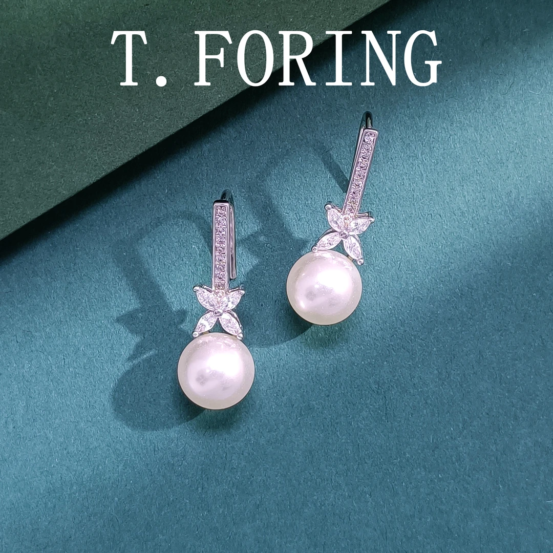 铜合金合成锆石耳饰 WYY-002154【月光拂面】耳环气质百搭时尚