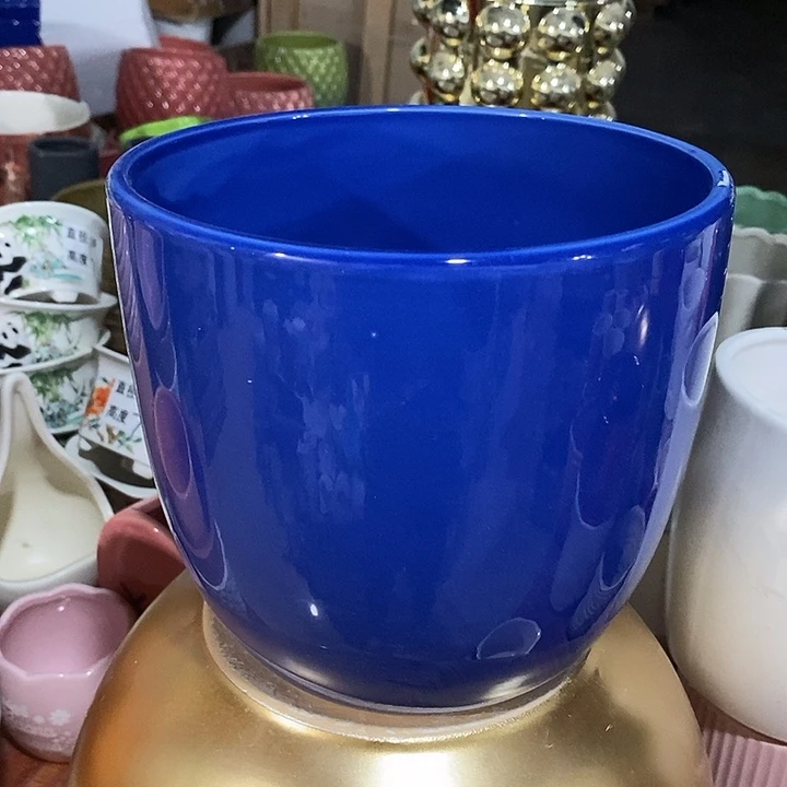 陶盆有孔 瑕疵针孔漏釉介意勿拍外口 17外高15