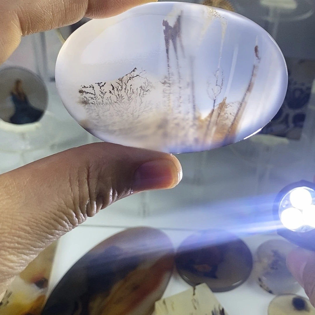 合成碳硅石非金属时尚图纹画面石饰品