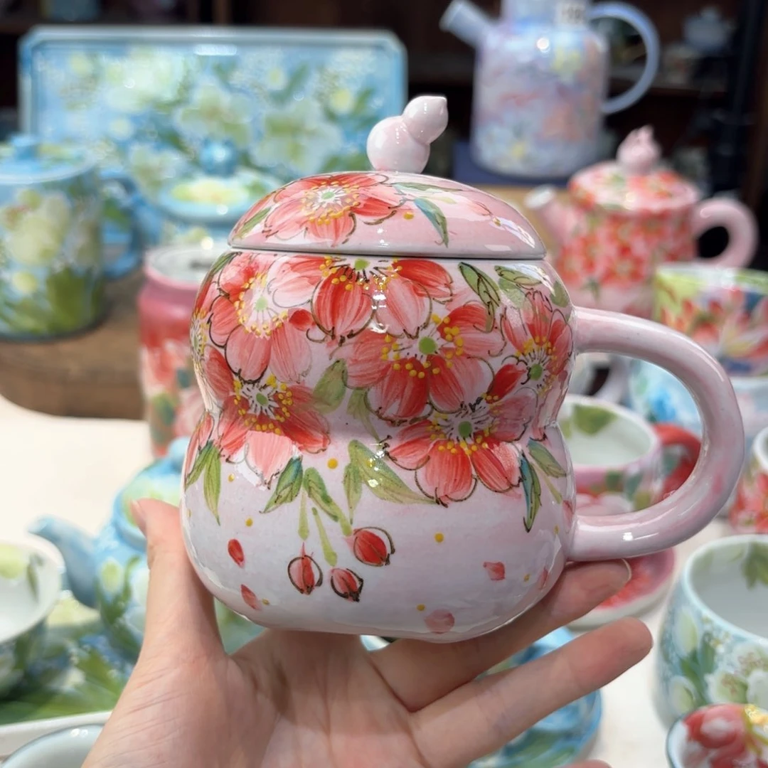 景德镇手绘高温釉下彩陶瓷茶具