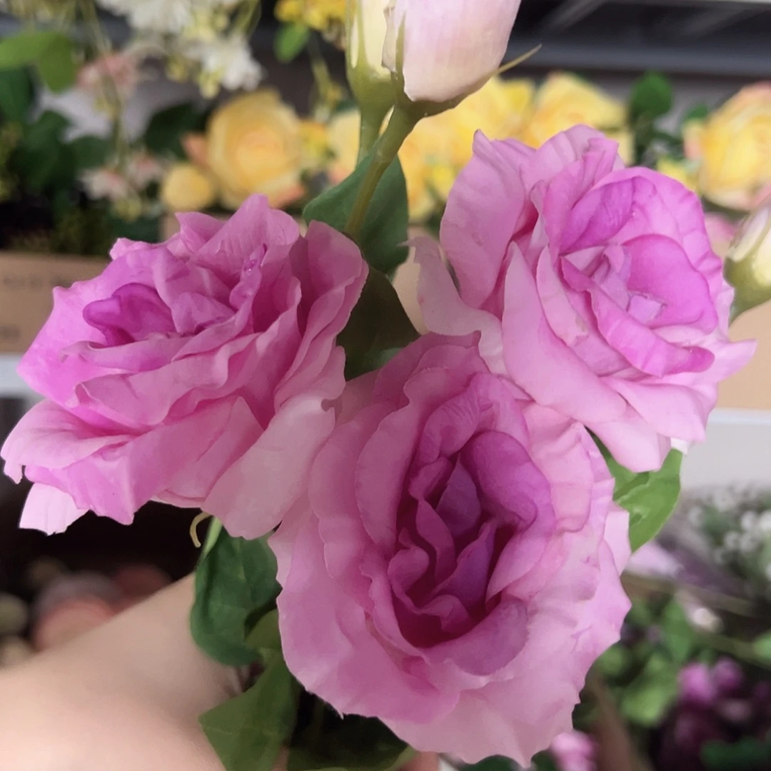 3枝手感保湿紫色桔梗花