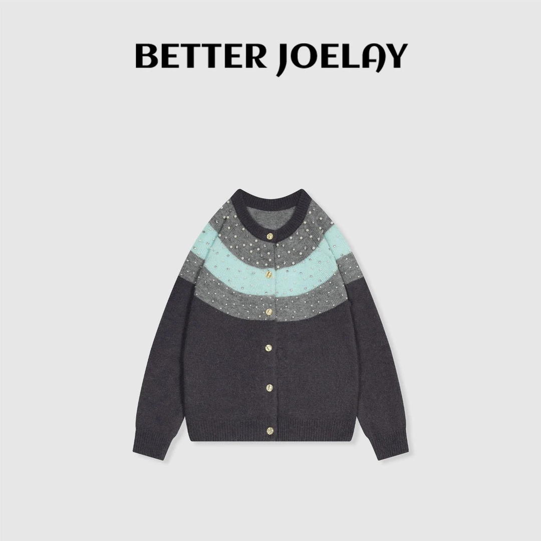 BETTER JOELAY-【优雅珍珠】时尚针织毛衣开衫款个性慵懒LL6308