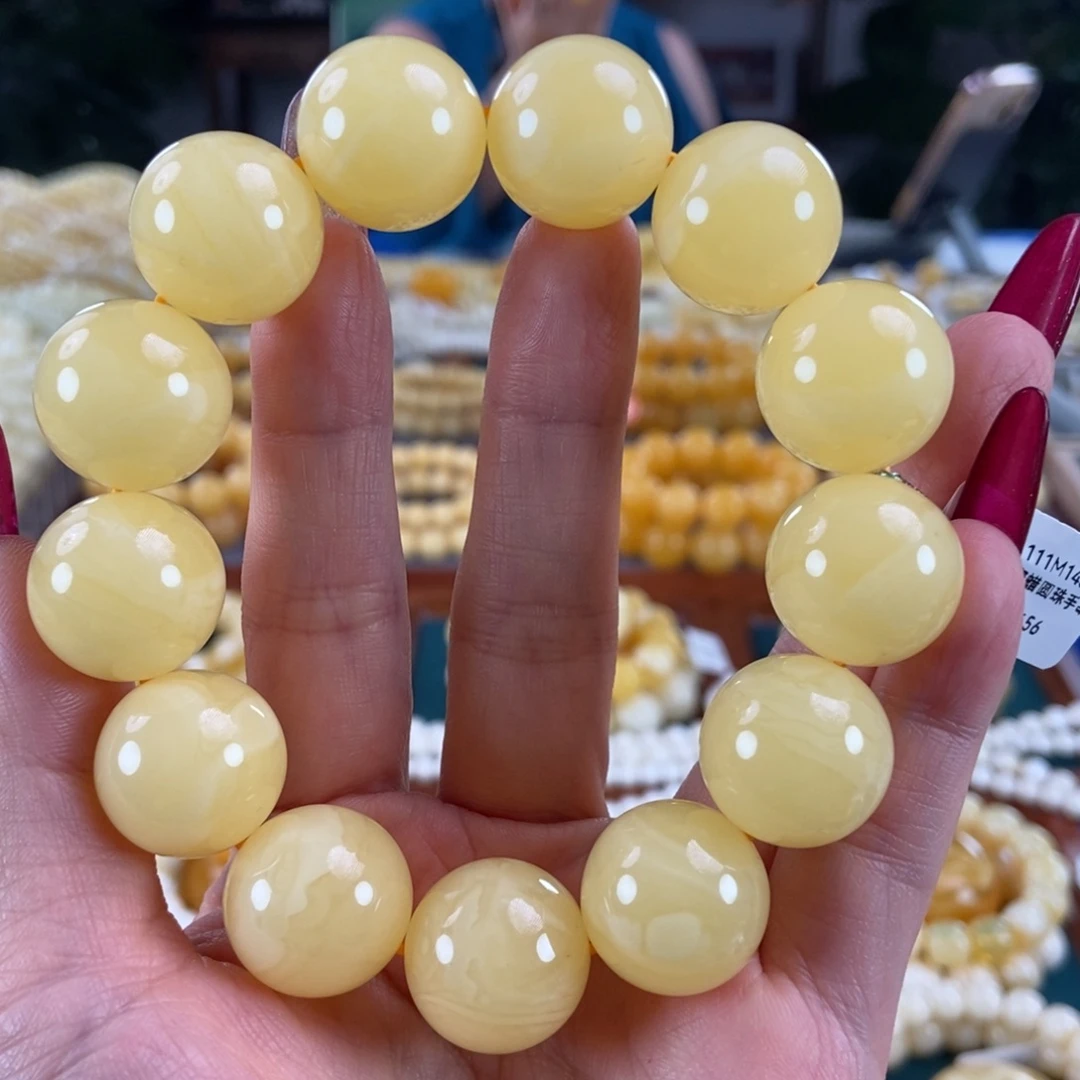 琥珀未镶嵌珠宝奇石18圆珠44.39