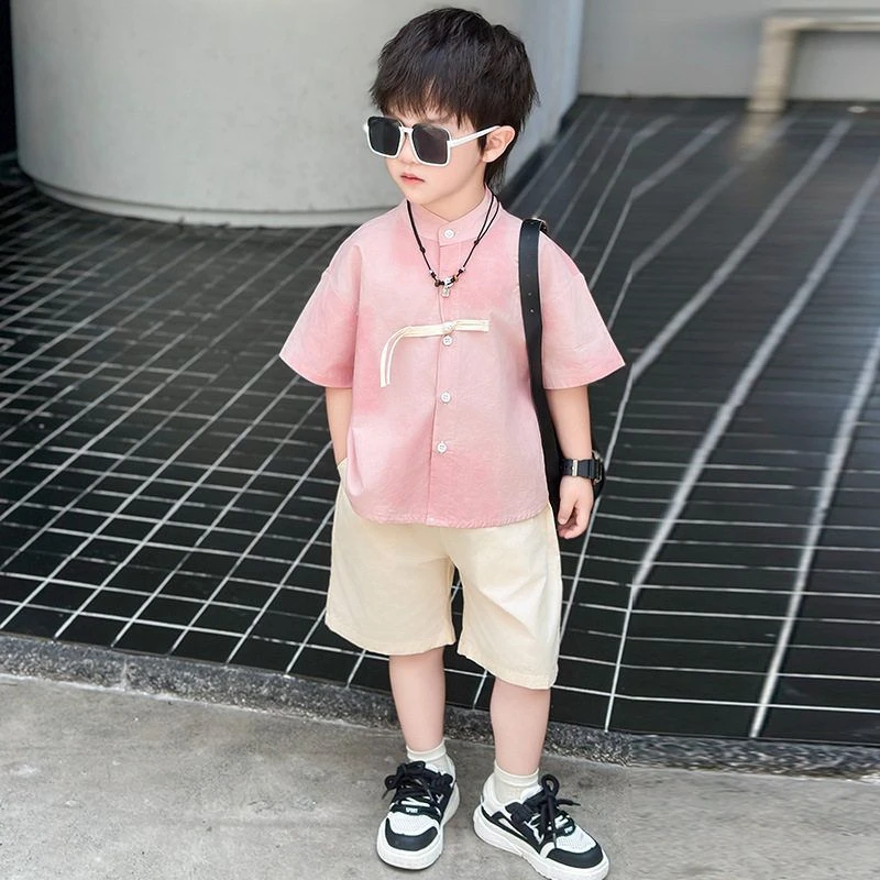 男女童国风衬衫2025新款儿童春款时髦长袖衬衣洋气宝宝炸街表演装