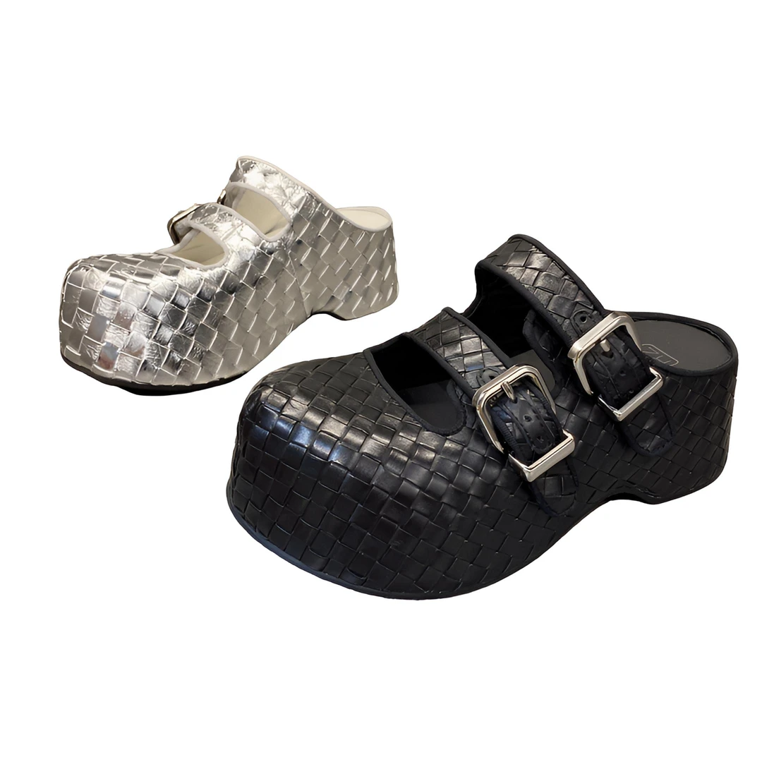 LNRZ罗娜柔兹【手工皮编条】-女鞋-厚底-拖鞋