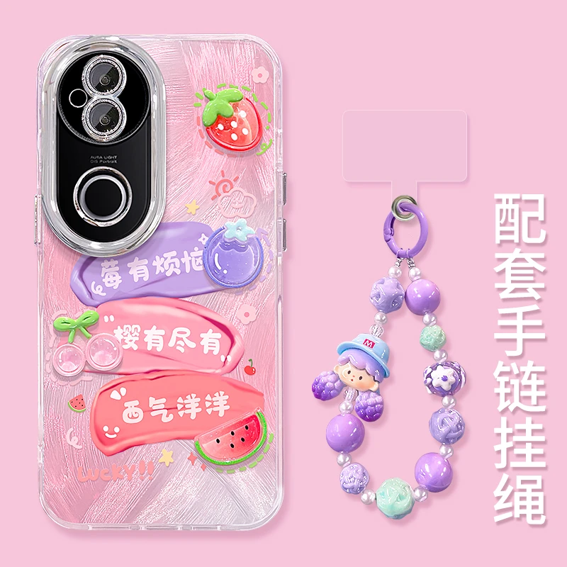 适用于VIVOS20莓有烦恼公仔精孔羽纱纹创意防摔手机壳