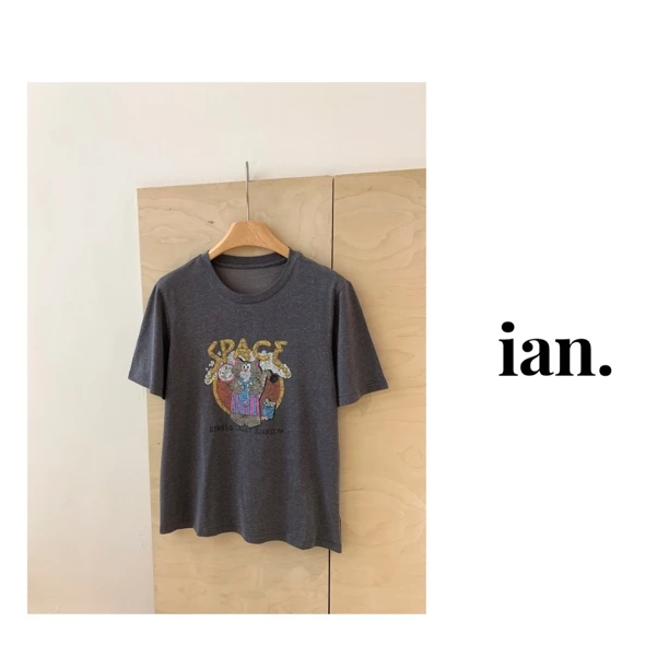 【ian】打工猫 亚麻棉泡菜T恤夏季