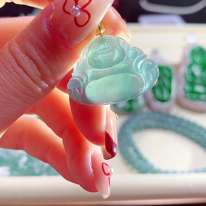 翡翠颈饰18K金镶嵌天然