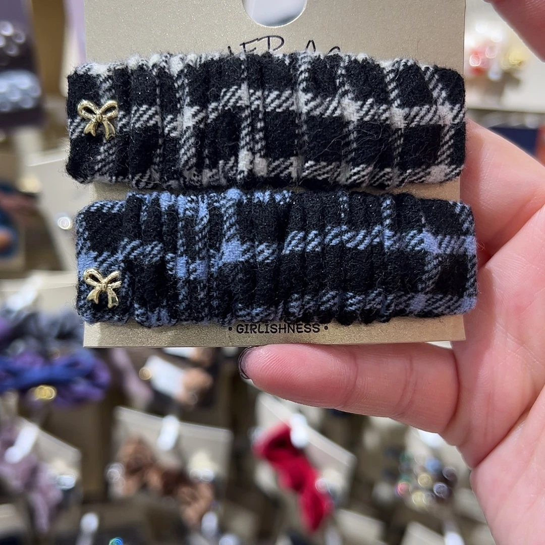 布艺非金属格子拜拜夹