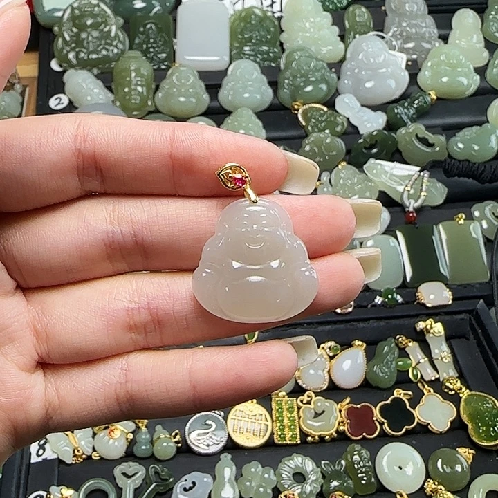 颈饰银S925镶嵌和田玉