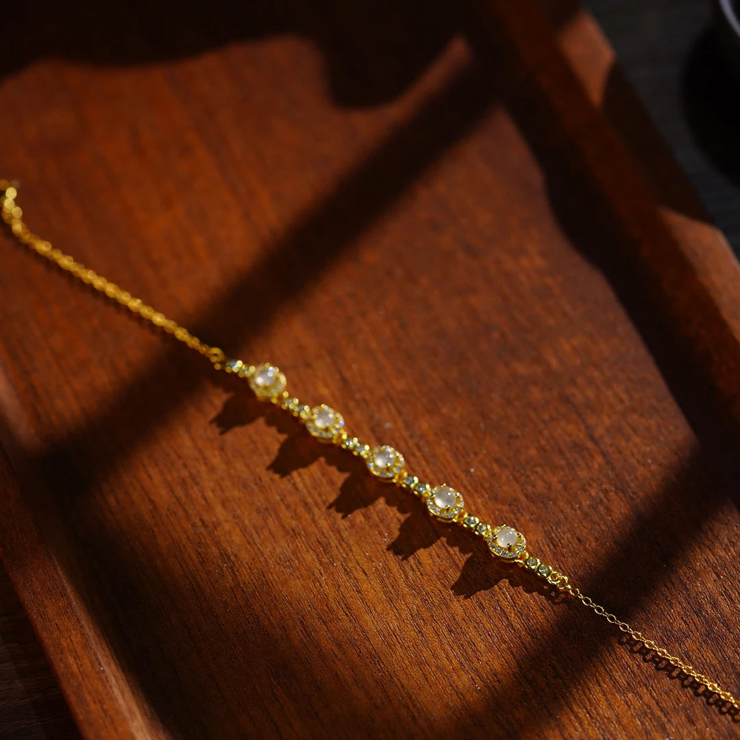 【下架】S925翡翠手链多样性发一 3*3*1mm KV0010709