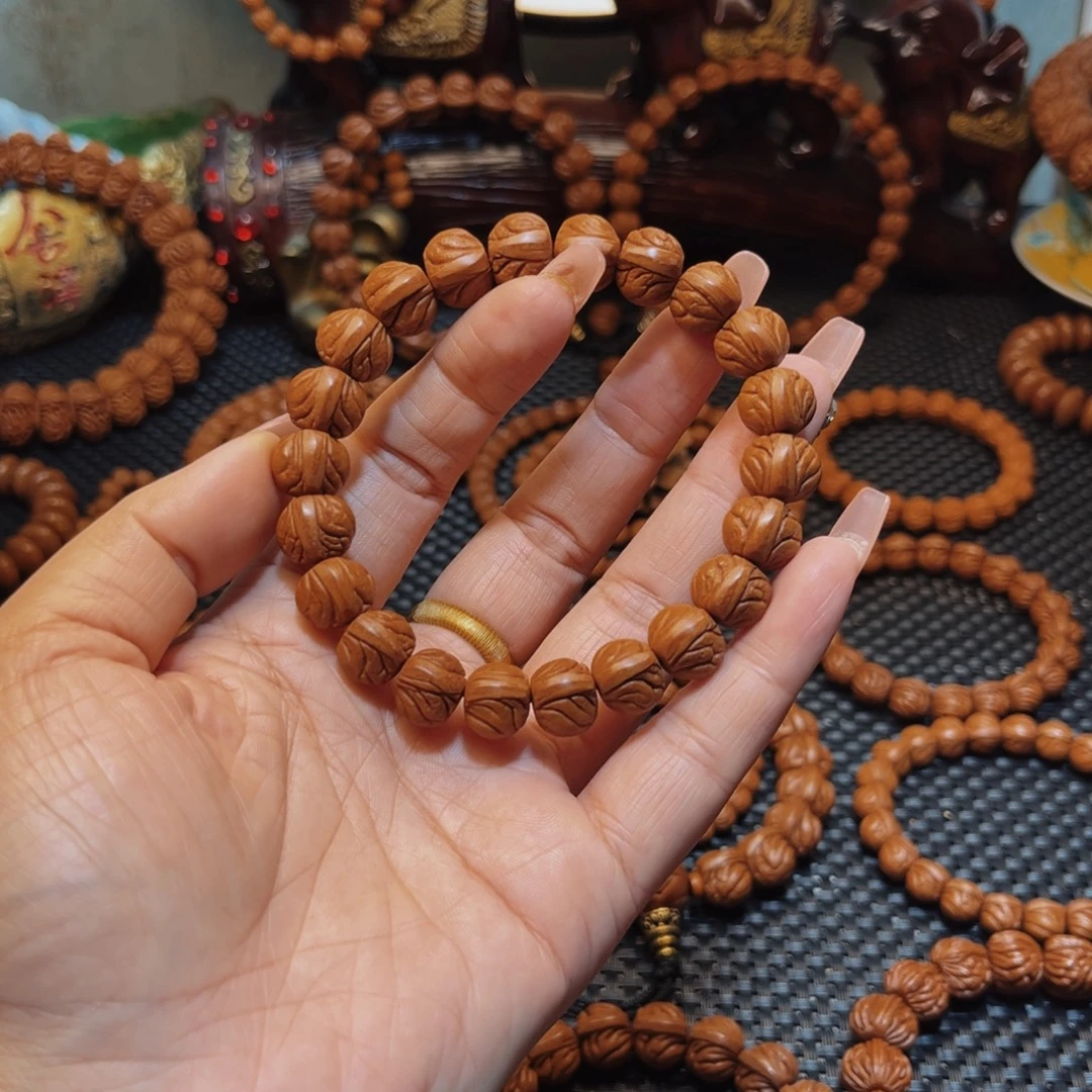 桃核手串12精品玉龙脊单圈