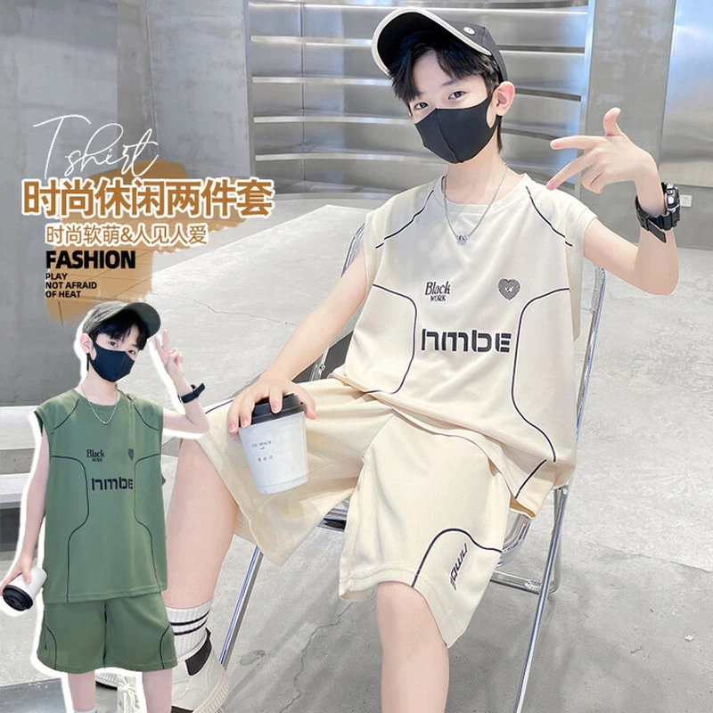 2025夏季新款两件套篮球服夏装中大童运动休闲套装帅气EH