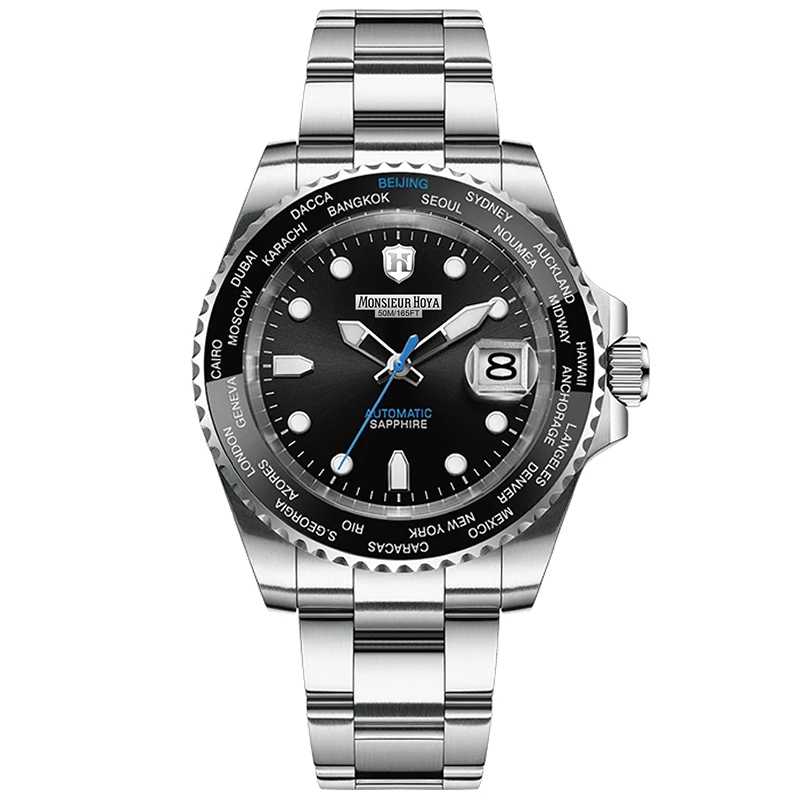 豪雅名仕  8860水鬼款 高端进口西铁城机芯机械男表