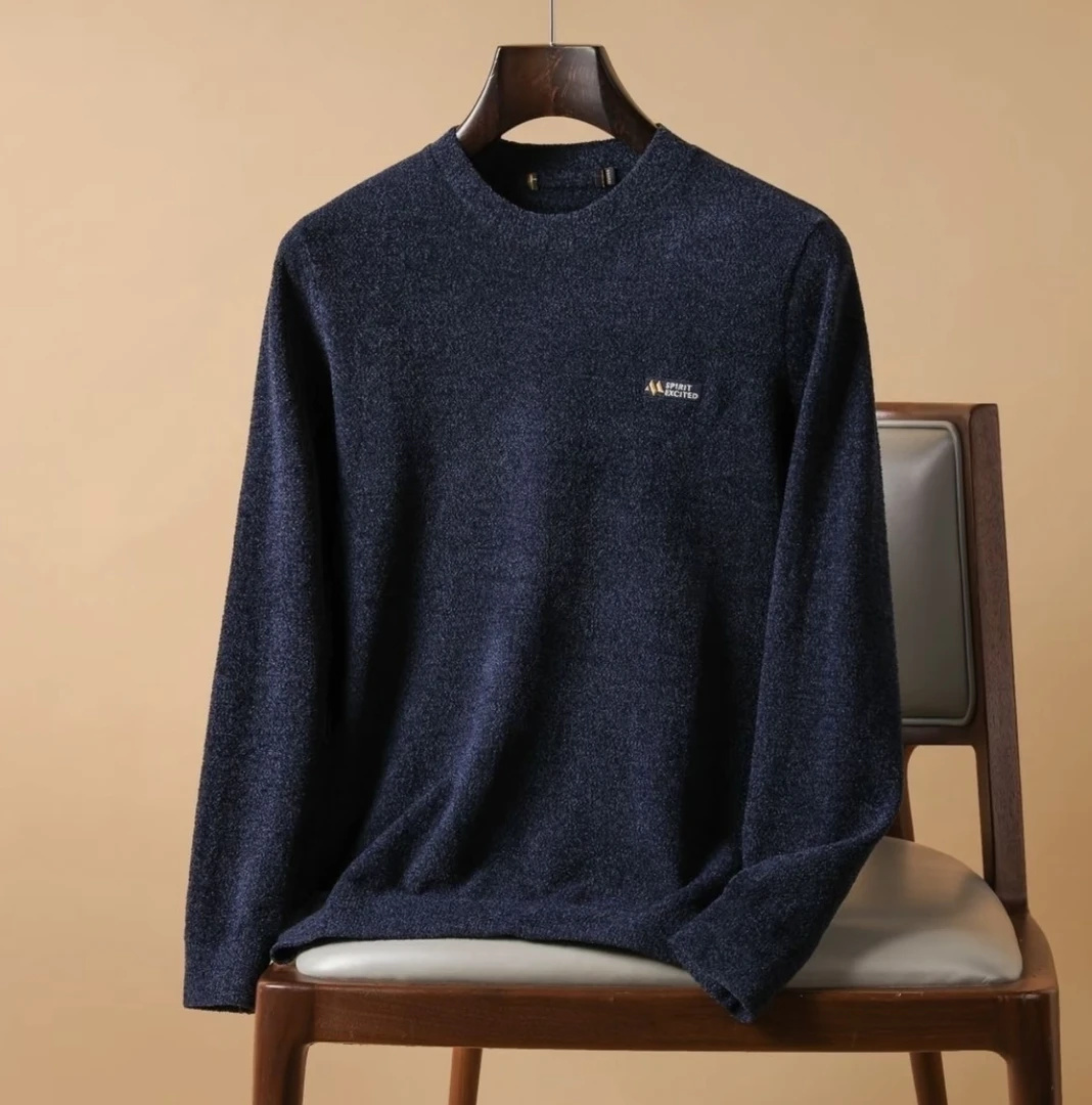 雪尼水柔绒卫衣！男士冬季内搭加厚保暖圆领休闲卫衣-103