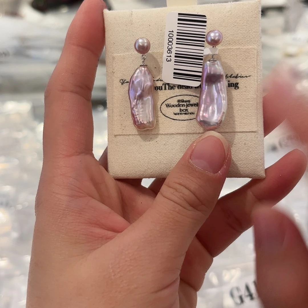 淡水珍珠耳饰银S925镶嵌