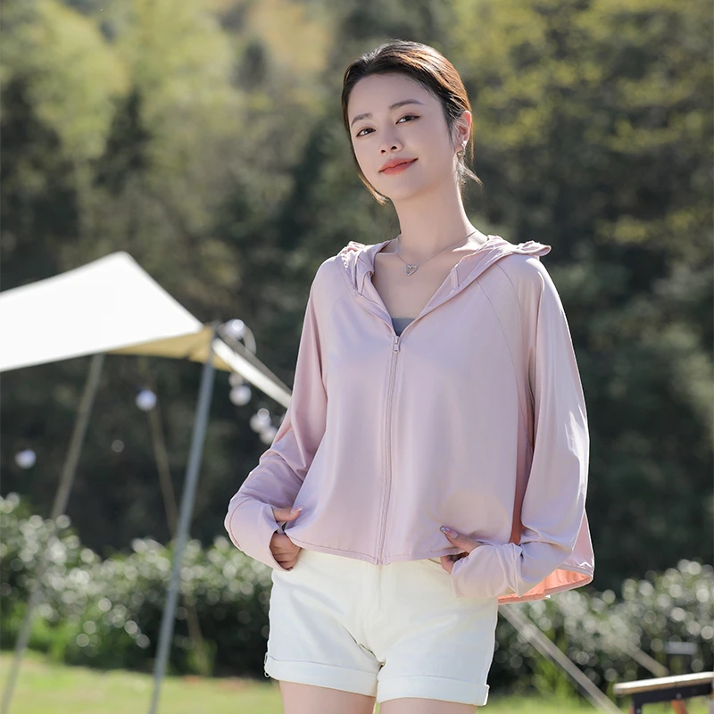 冰感透气夏季女款短款外搭开衫式防紫外线防晒衣