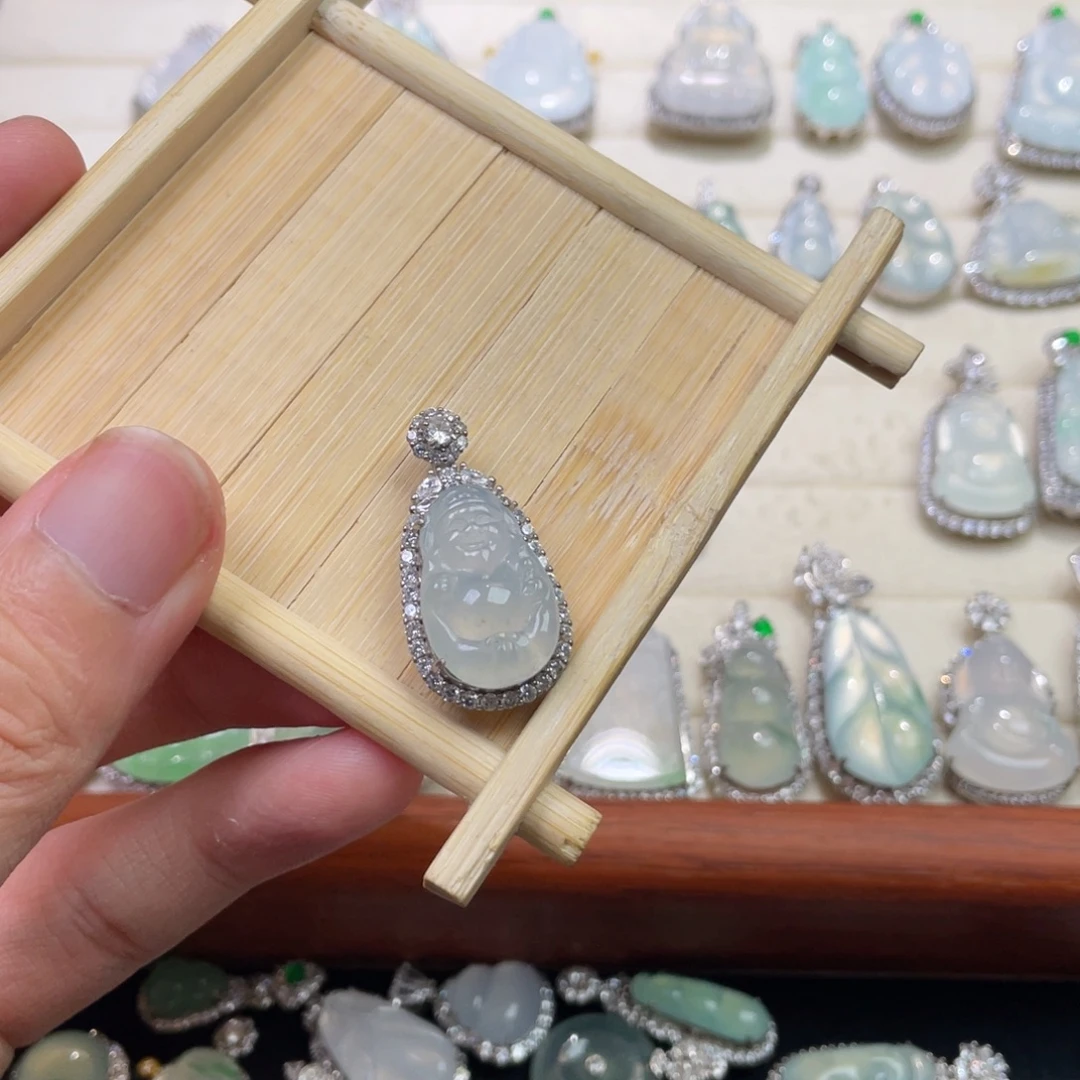 ***翡翠银S925镶嵌吊坠(不含链)